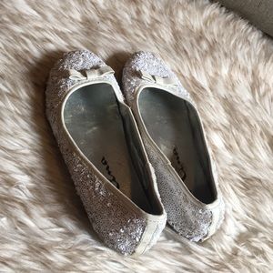 Sparlkling White Ballet Flats
